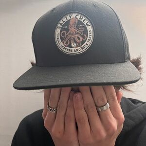 Salty Crew Deep Reach 6 Panel Hat in black with octopus 🐙